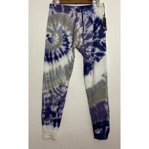 NWT Michael Lauren REVOLVE Tie Dye Blue Gray Jogger Size Small Athleisure Casual